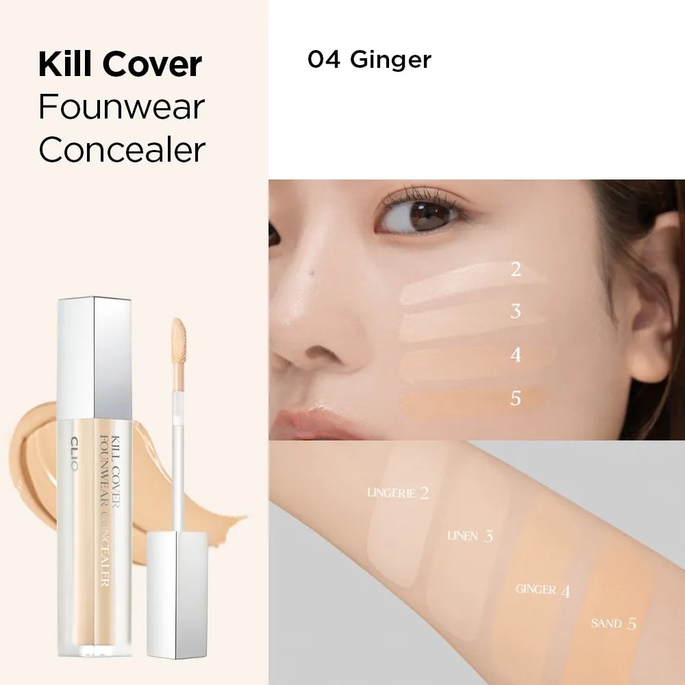 Kem Che Khuyết Điểm Clio Kill Cover Founwear Concealer 6g .#4 BO Ginger