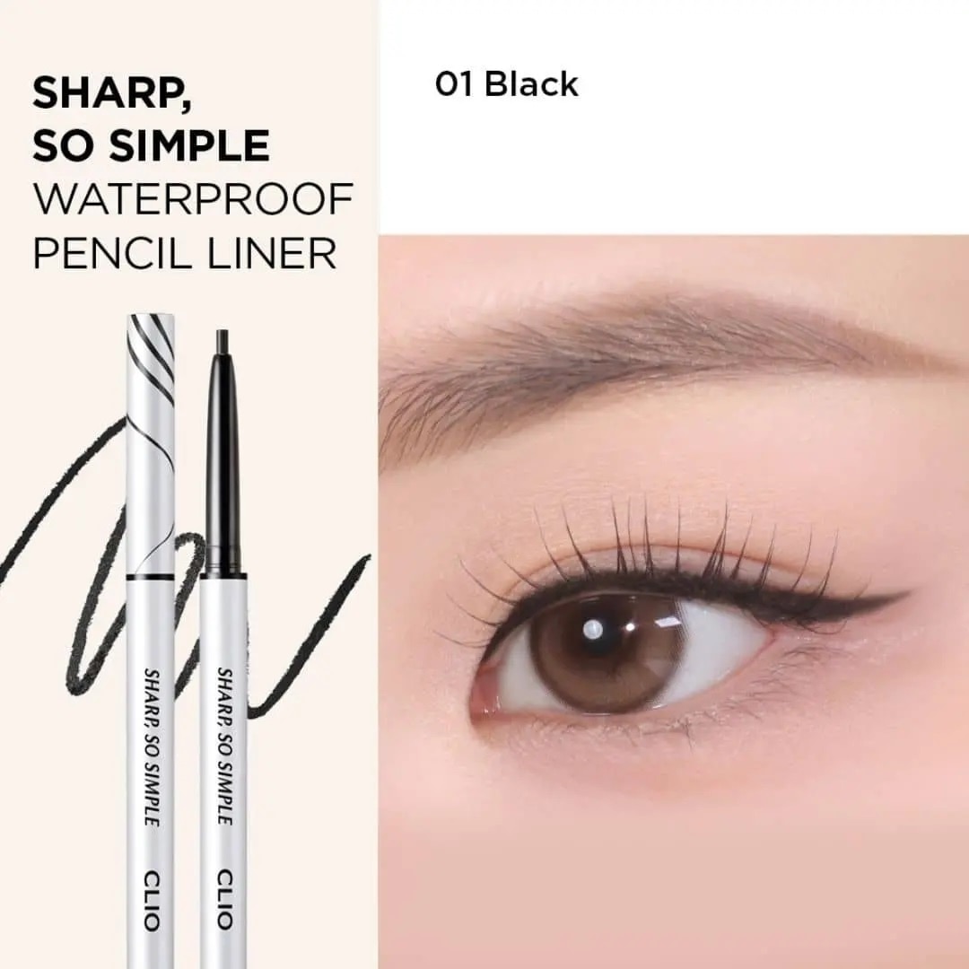 Chì Kẻ Viền Mắt Clio Sharp So Simple Waterproof Pencil Liner 0.14g .#01 Black
