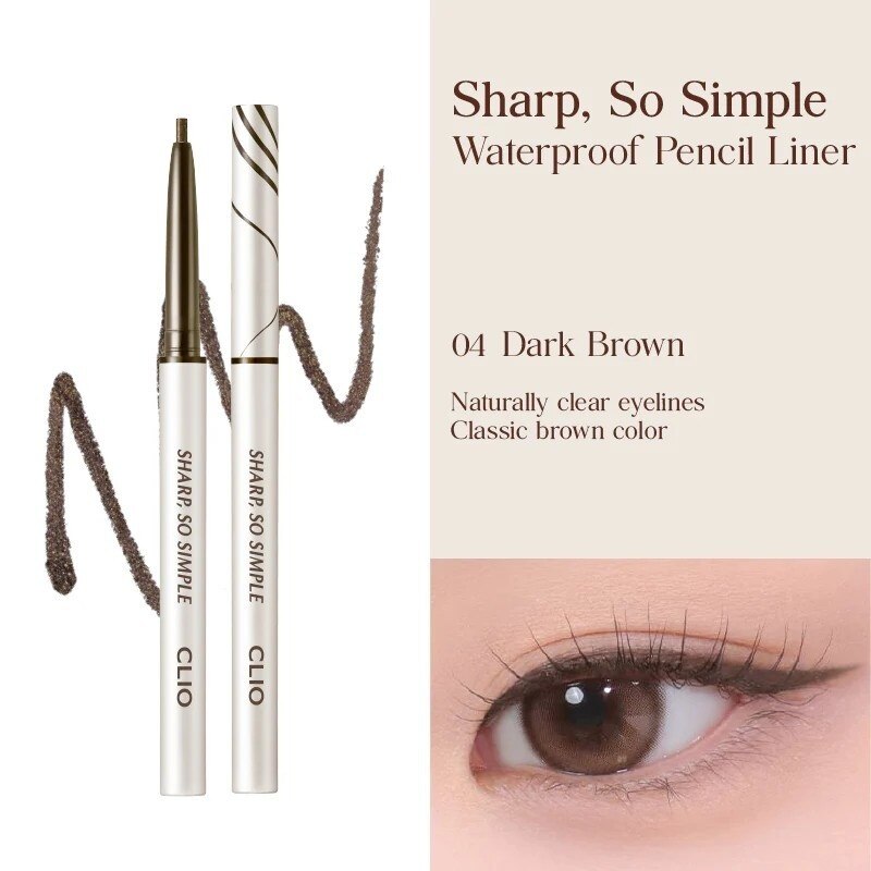 Clio Sharp So Simple Waterproof Pencil Liner 0.14g .#04 Dark Brown