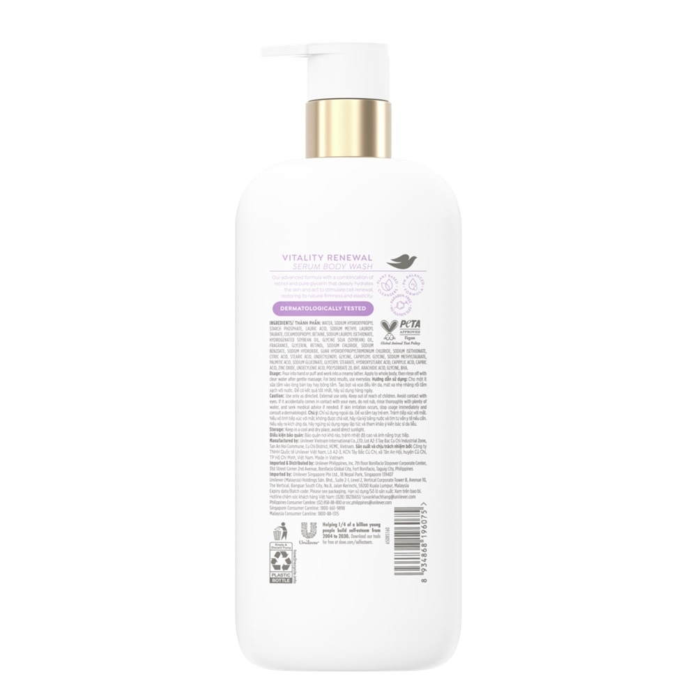 Sữa Tắm Dưỡng Ẩm Dove Vitality Renewal Serum Body Wash Cho Da Lão Hóa 547ml