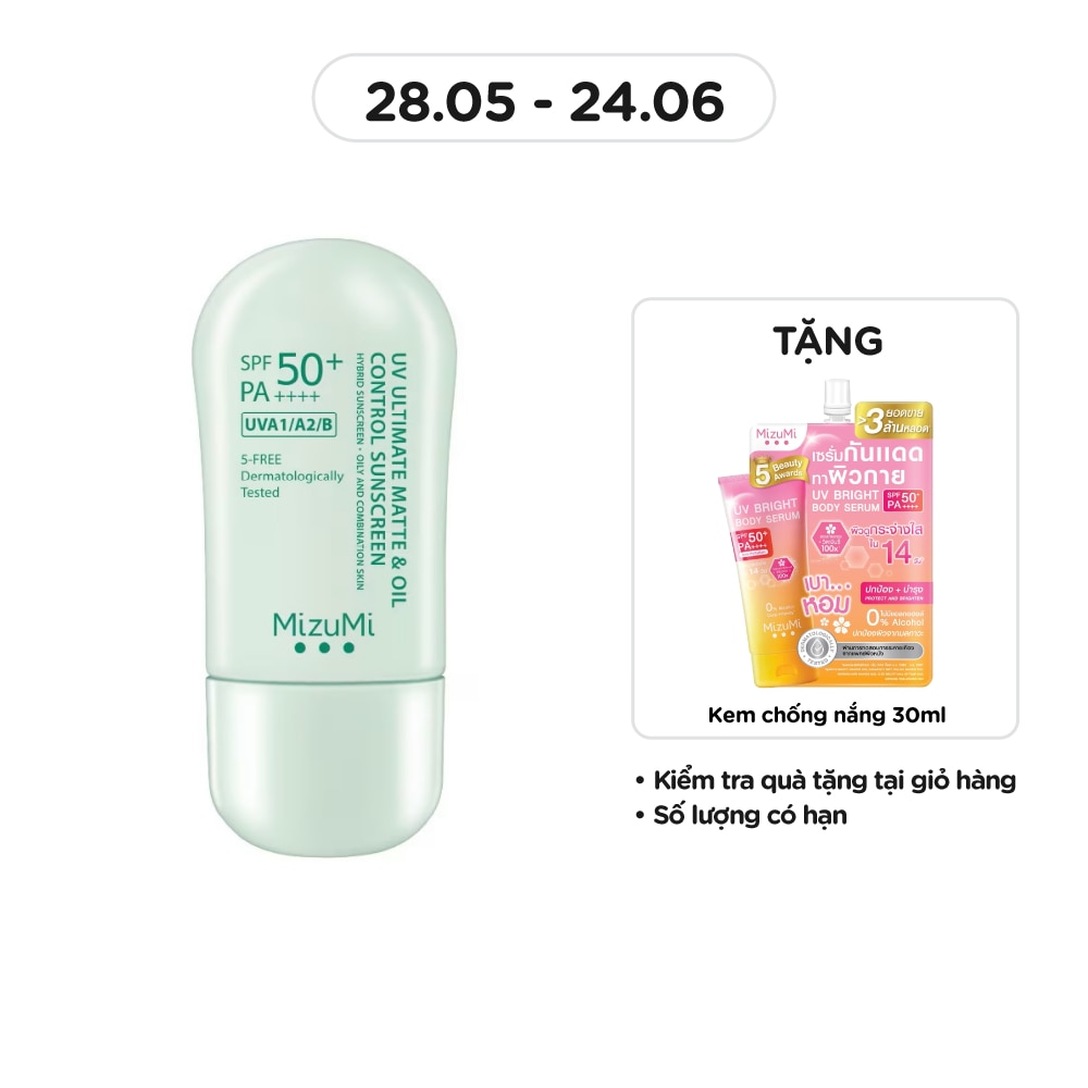 Kem Chống Nắng Kiềm Dầu Mizumi UV Ultimate Matte & Oil Control Sunscreen SPF50+ PA++++ 40g