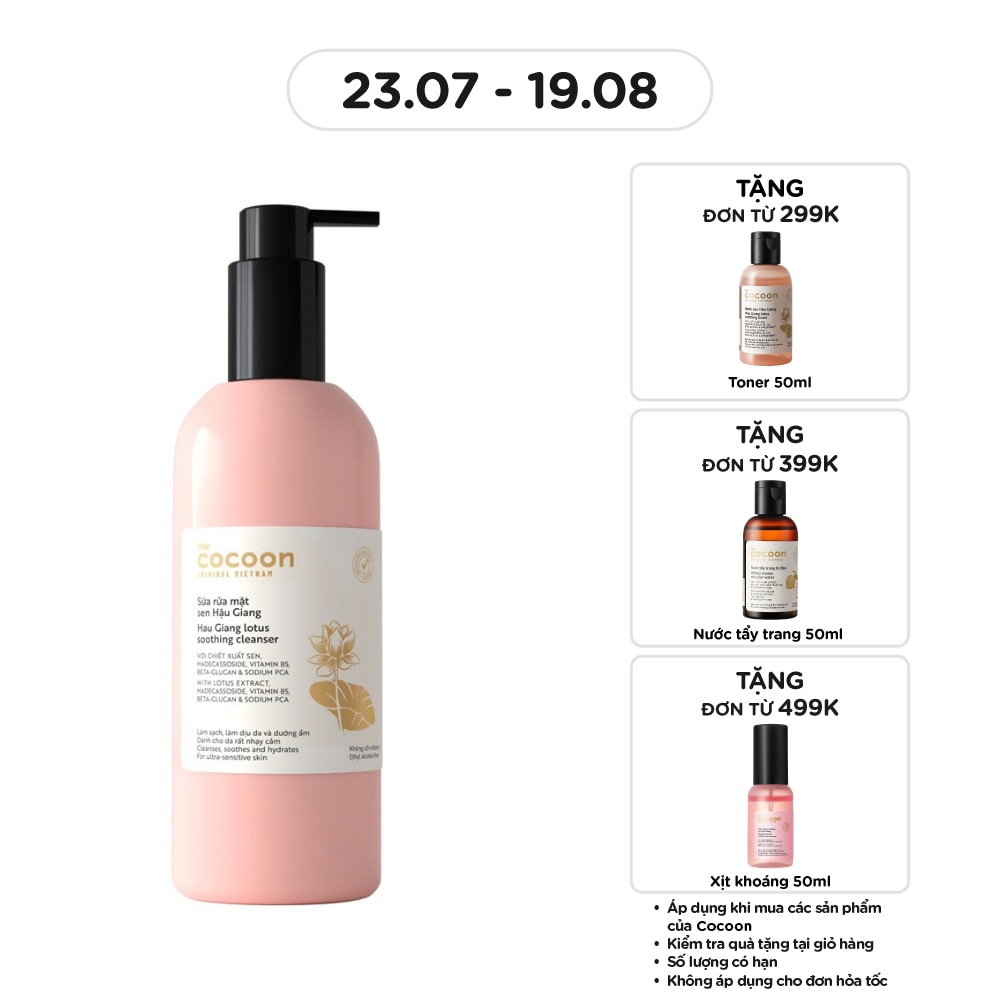 Sữa Rửa Mặt Cocoon Sen Hậu Giang 310ml