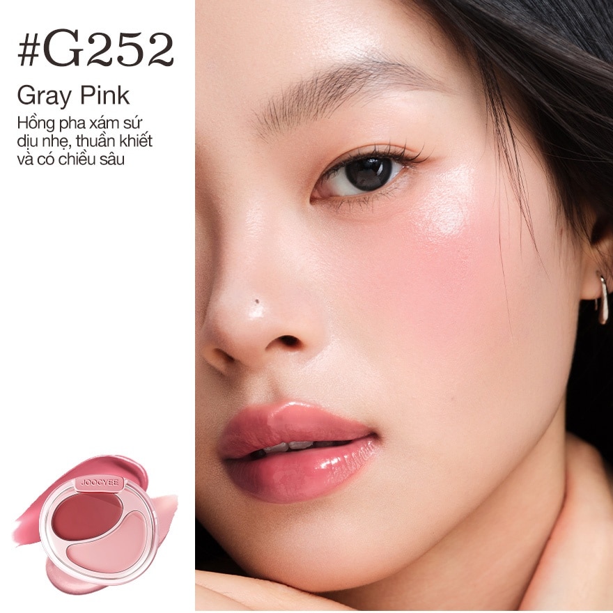 Má Hồng Kem 2 Màu Joocyee Cream Blush Duo 7g .#G252 Gray Pink image