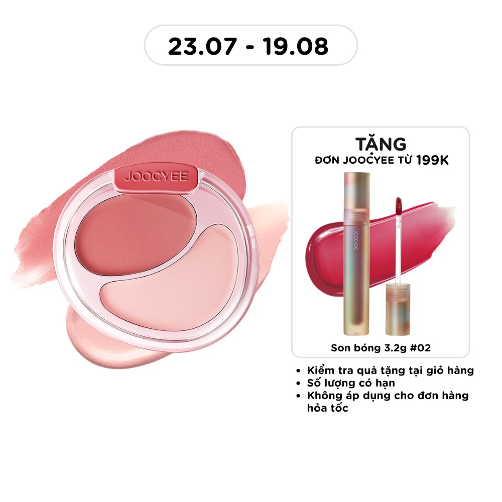 Má Hồng Kem 2 Màu Joocyee Cream Blush Duo 7g .#M255 White Peach