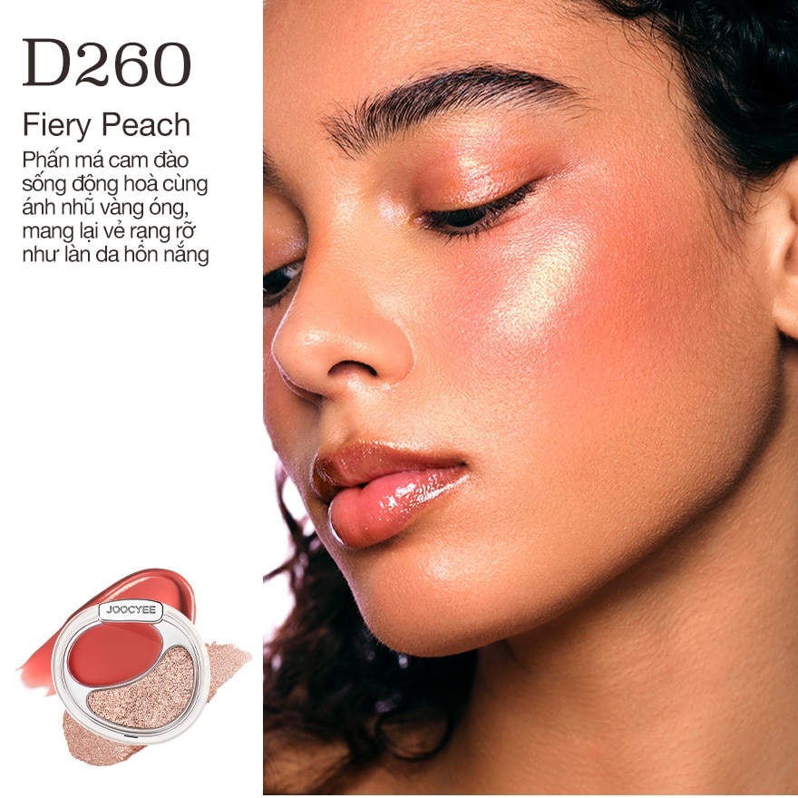Kem Má Hồng & Bắt Sáng Joocyee Cream Blush And Highlighting Duo 7g .#D260 Fiery Peach image