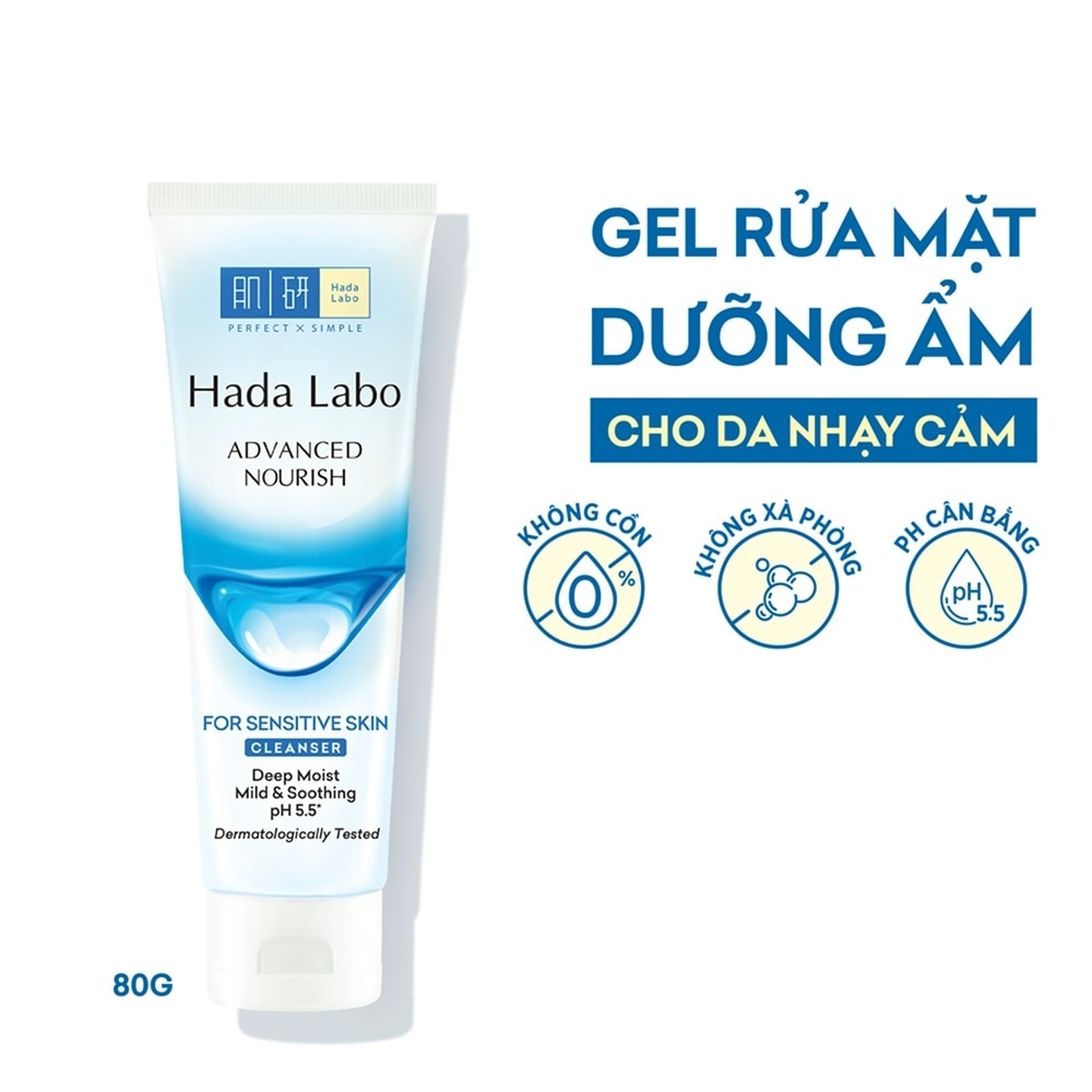 Hada Labo Advanced Nourish For Sensitive Skin Cleanser 80g