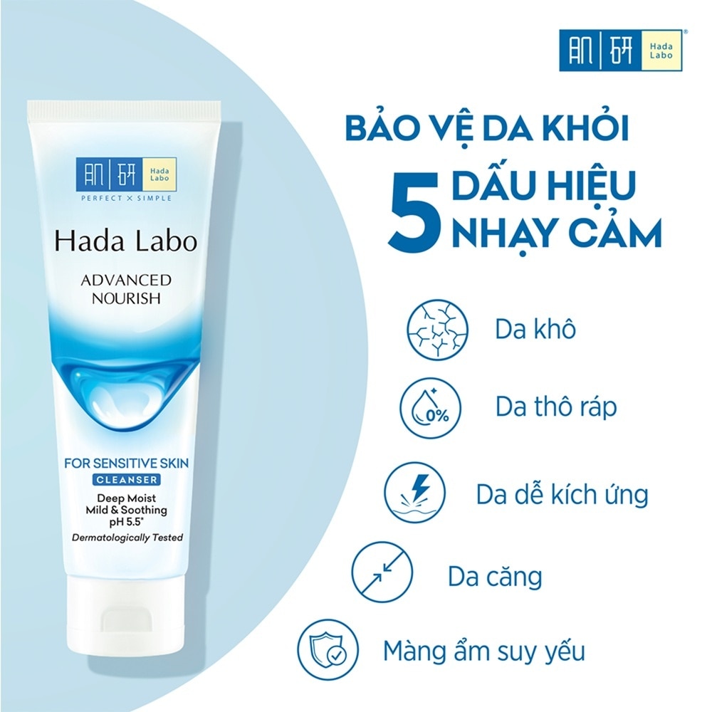 Hada Labo Advanced Nourish For Sensitive Skin Cleanser 80g