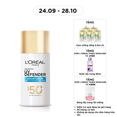 L'OREAL PARIS Kem Chống Nắng L’oréal UV Defender Aquafusion Daily Water Gel Sunscreen SPF50+ PA++++ 50ml image