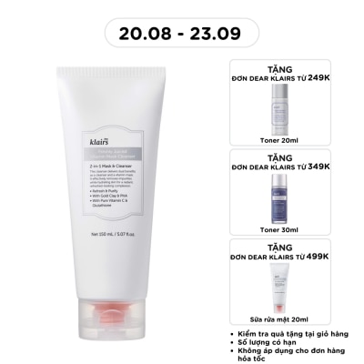 DEAR KLAIRS - Sữa Rửa Mặt Dear, Klairs Freshly Juiced Vitamin Mask Cleanser 150ml image