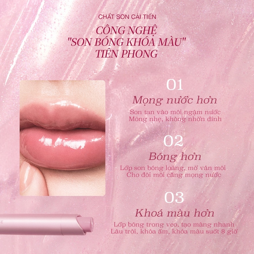 Son Bóng Joocyee Lasting Glossy Rouge 3g .#566 Sweet Tea