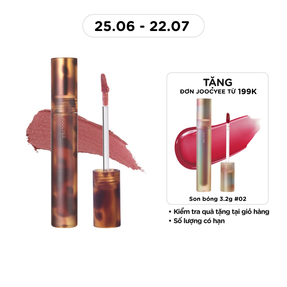 Son Kem Joocyee Fluffy Matte Lipgloss 3.3g .#V01 Peach Bean Paste
