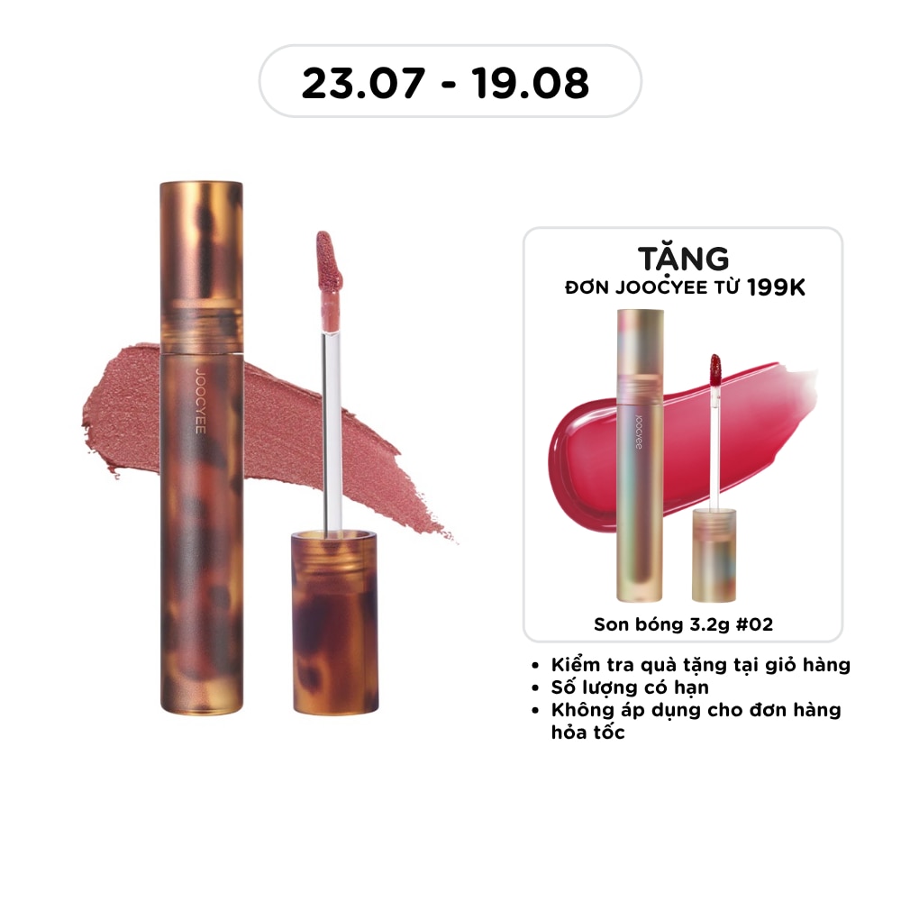 Son Kem Joocyee Fluffy Matte Lipgloss 3.3g .#V01 Peach Bean Paste image