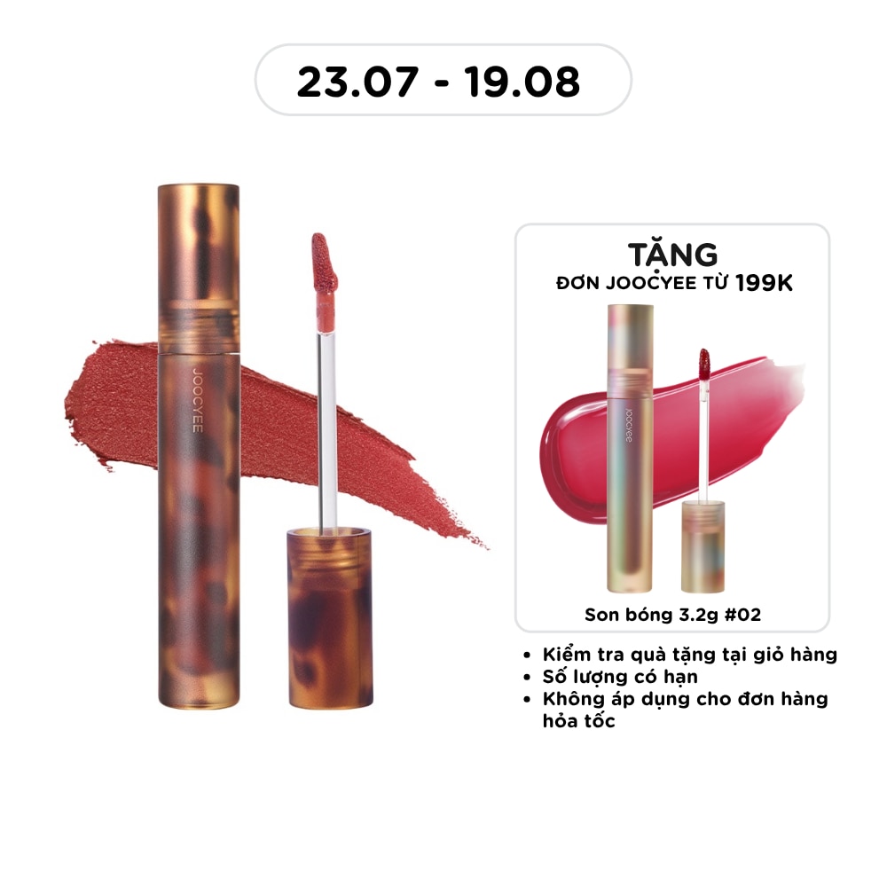 Son Kem Joocyee Fluffy Matte Lipgloss 3.3g .#V02 Deep-Sea Coral image