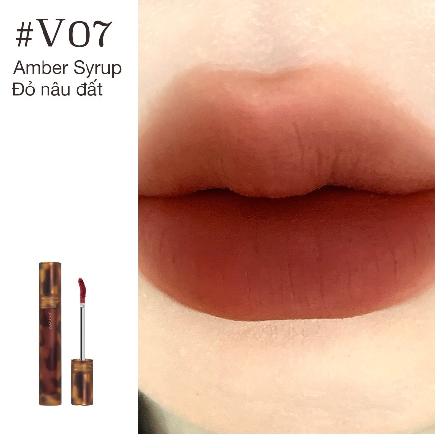 Joocyee Fluffy Matte Lipgloss 3.3g .#V07 Amber Syrup