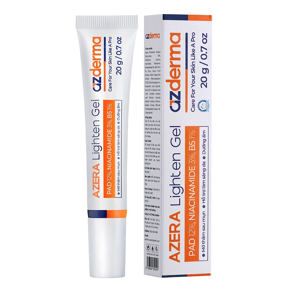 Gel Azderma Azera Lighten Gel Hỗ Trợ Giảm Thâm Sau Mụn 20g