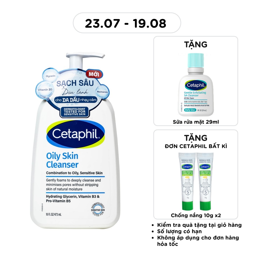Sữa Rửa Mặt Cetaphil Oily Skin Cleanser 473ml