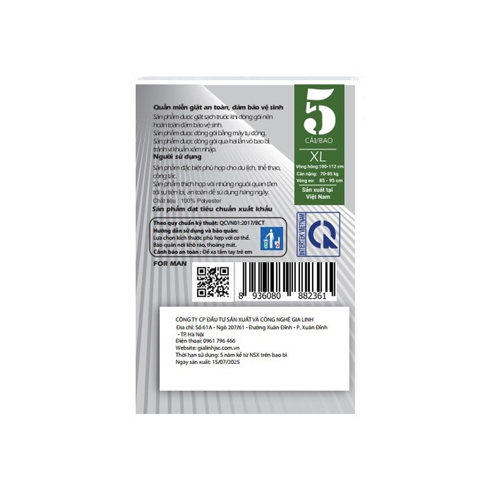 Quần Lót Tiện Lợi Procare Luxury Nam Size XL 5Pcs