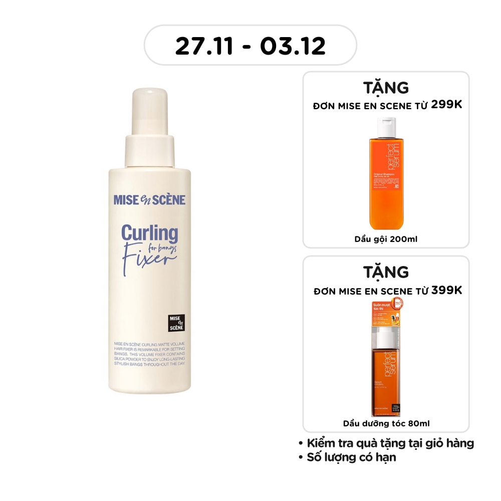 Xịt Giữ Nếp Tóc mise en scène Curling Matte Volume Hair Fixer 200ml