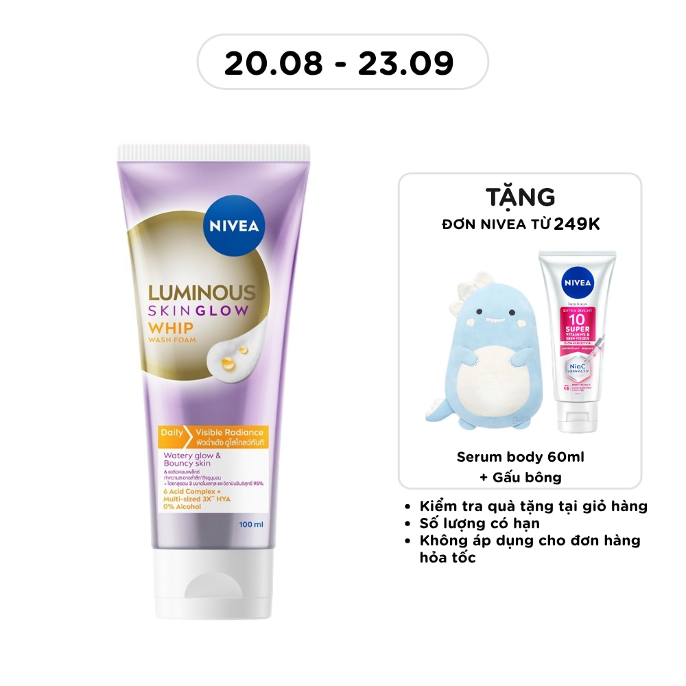 Sữa Rửa Mặt Nivea Luminous Skin Glow Whip Wash Foam 100ml image