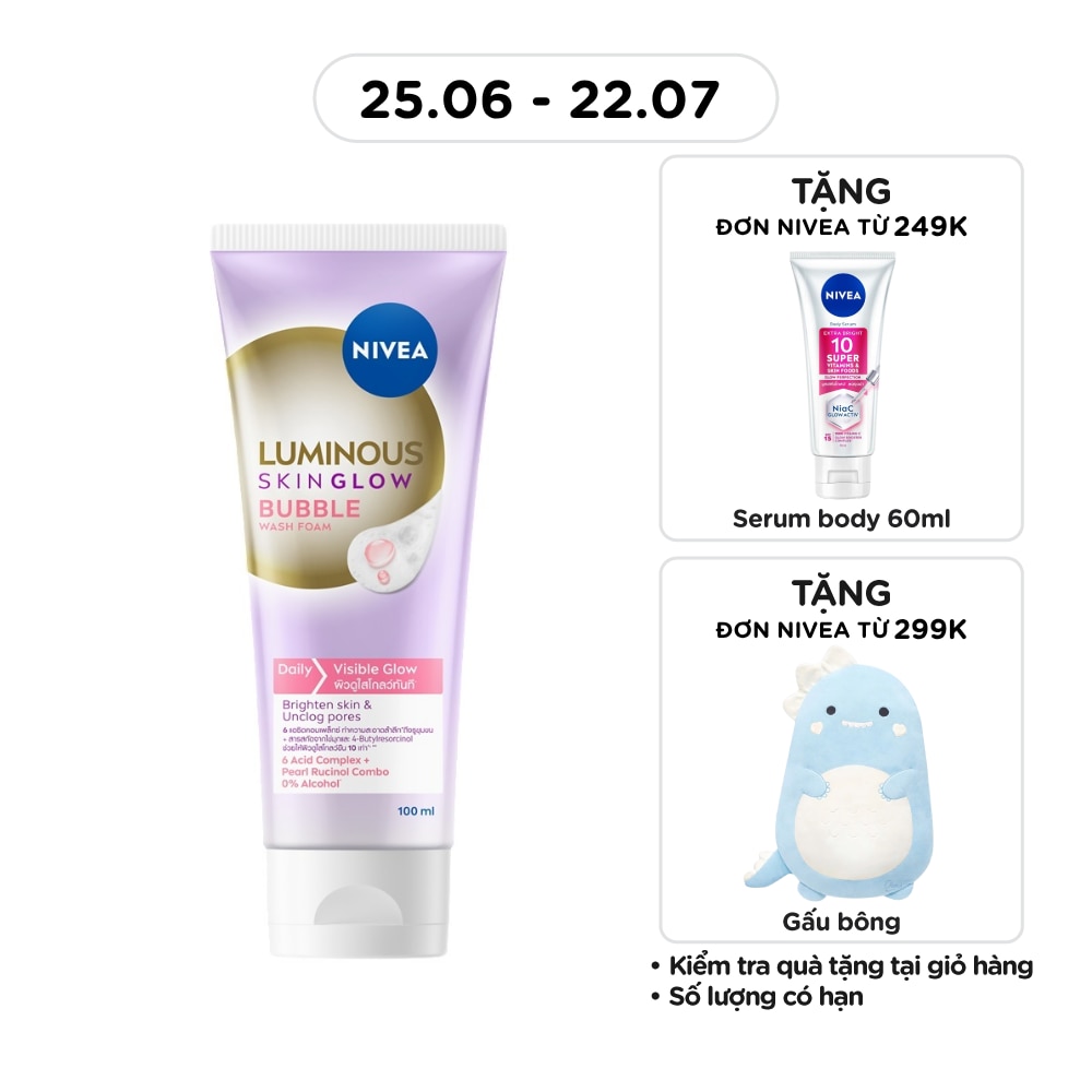 Sữa Rửa Mặt Nivea Luminous Skin Glow Bubble Wash Foam 100ml