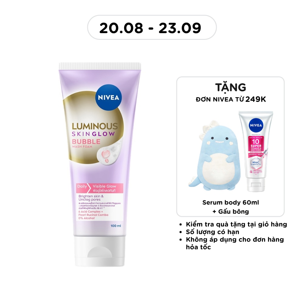 Sữa Rửa Mặt Nivea Luminous Skin Glow Bubble Wash Foam 100ml image