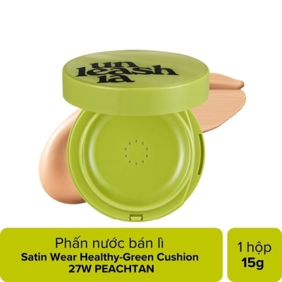 UNLEASHIA Phấn Nước Unleashia Satin Wear Healthy-Green Cushion 15g .#27W Peachtan