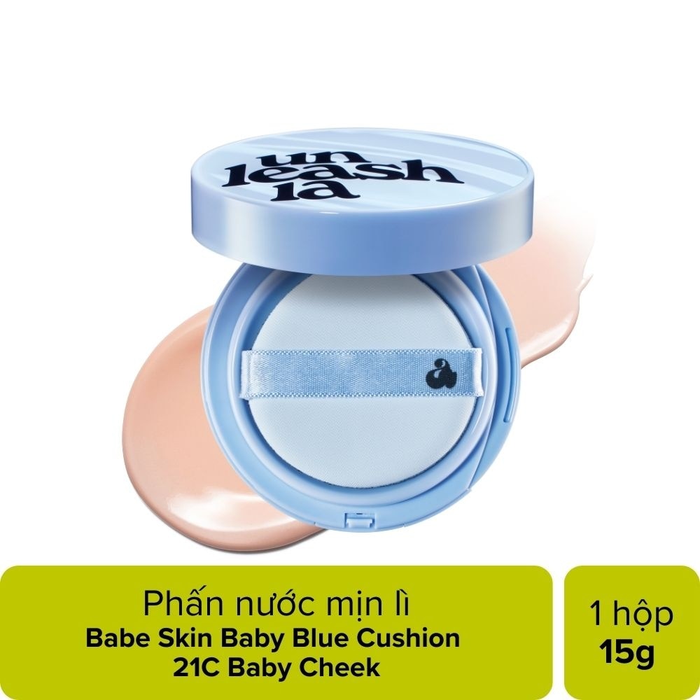Phấn Nước Unleashia Babe Skin Baby Blue Cushion 15g .#21C Baby Cheek