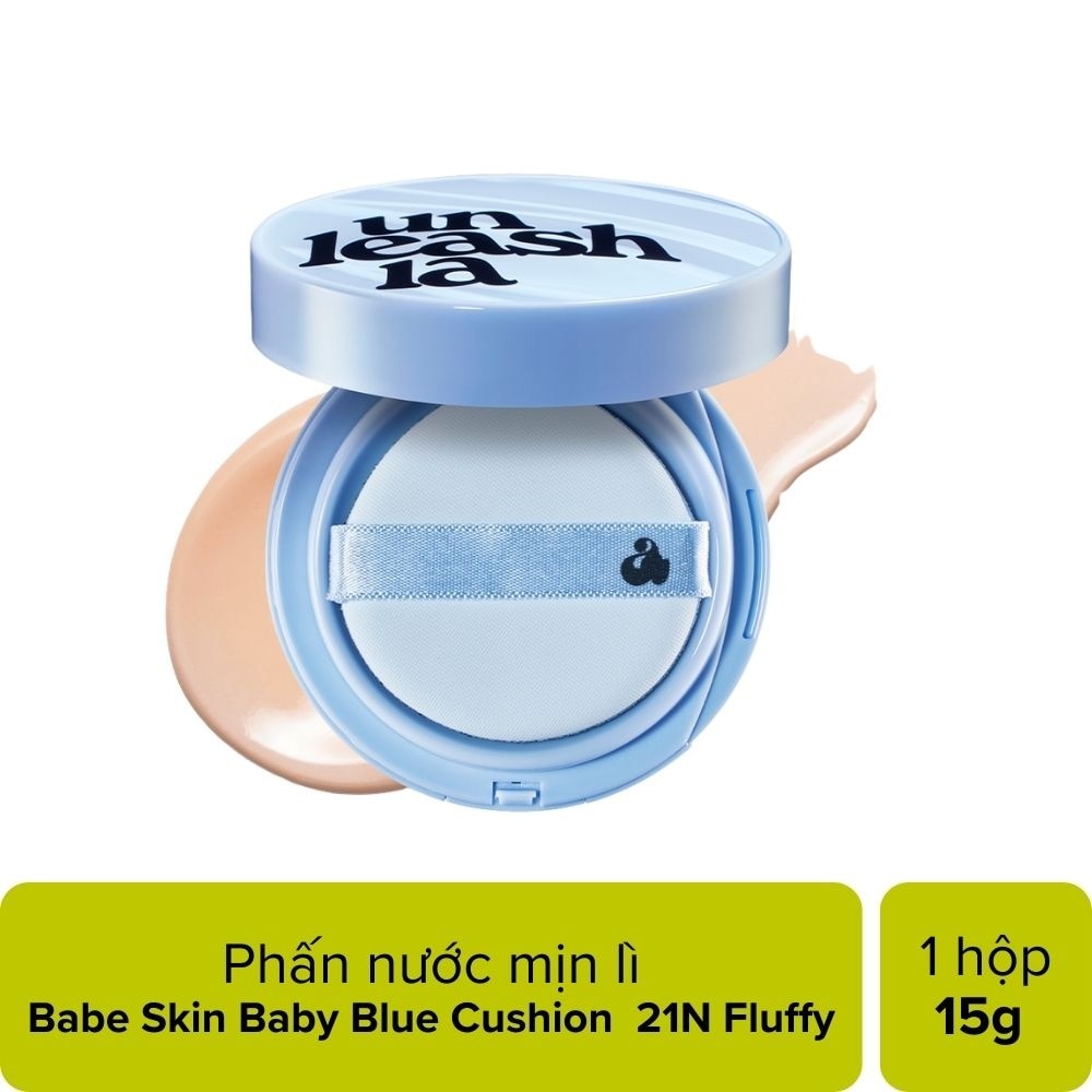 Phấn Nước Unleashia Babe Skin Baby Blue Cushion 15g .#21N Fluffy