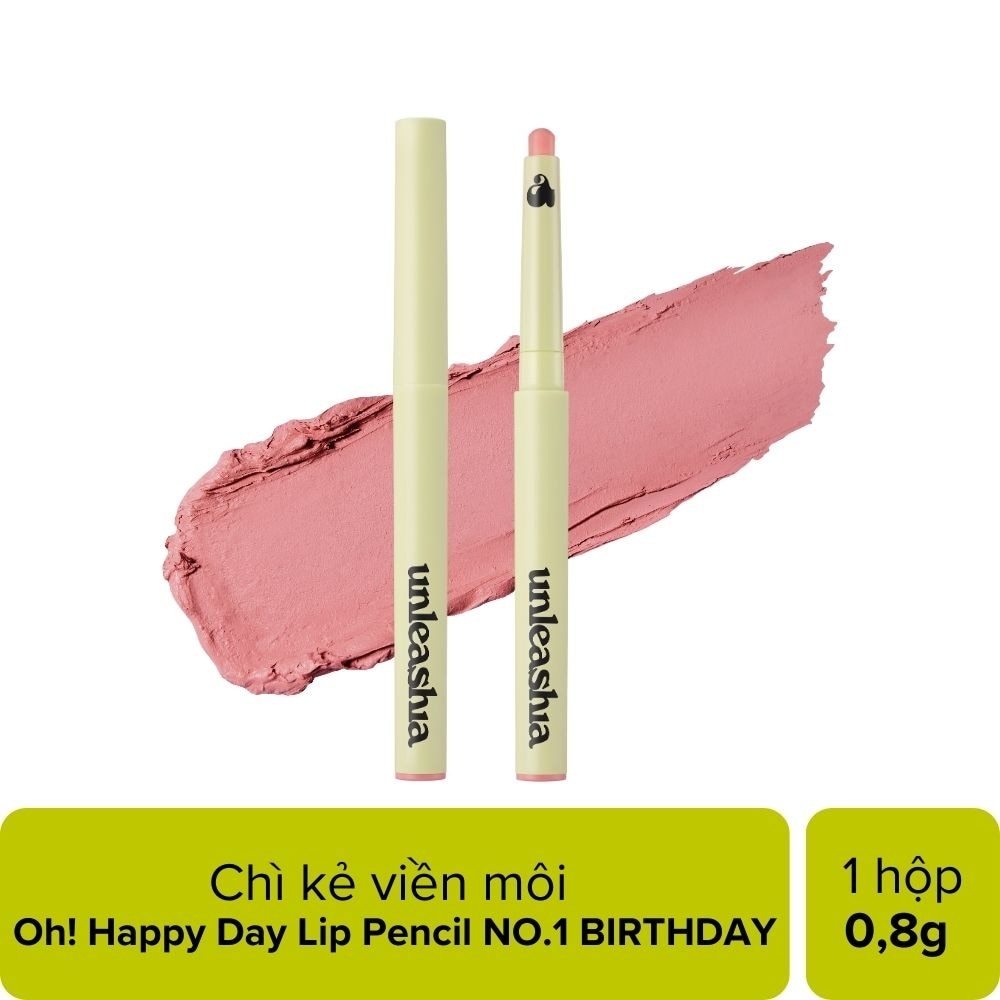 Chì Kẻ Viền Môi Unleashia Oh! Happy Day Lip Pencil 0.8g .#No.1 Birthday