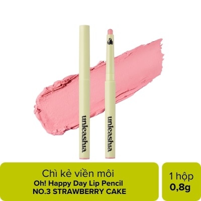 UNLEASHIA Chì Kẻ Viền Môi Unleashia Oh! Happy Day Lip Pencil 0.8g .#No.3 Strawberry Cake