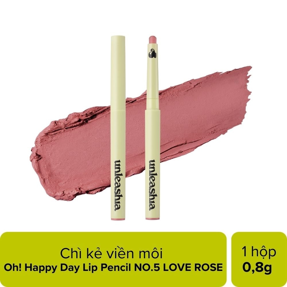 Chì Kẻ Viền Môi Unleashia Oh! Happy Day Lip Pencil 0.8g .#No.5 Love Rose