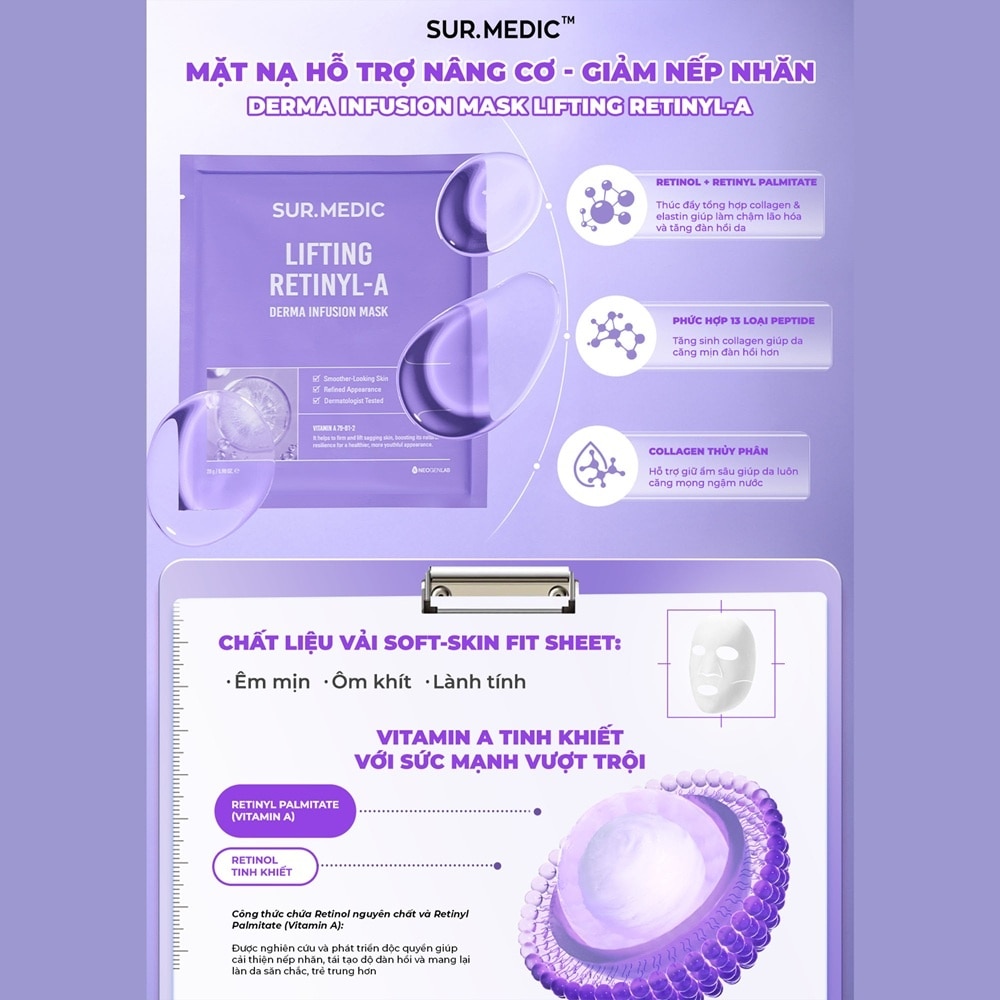 Buy SUR.MEDIC, Derma Infusion Mask Lifting Retinyl-A 28g with Special  Promotions
