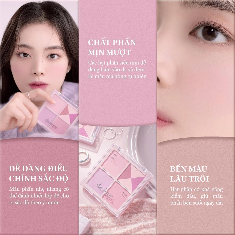 Phấn Má Hồng Dasique Blending Mood Cheek 11.4g .#05 Violet Knit