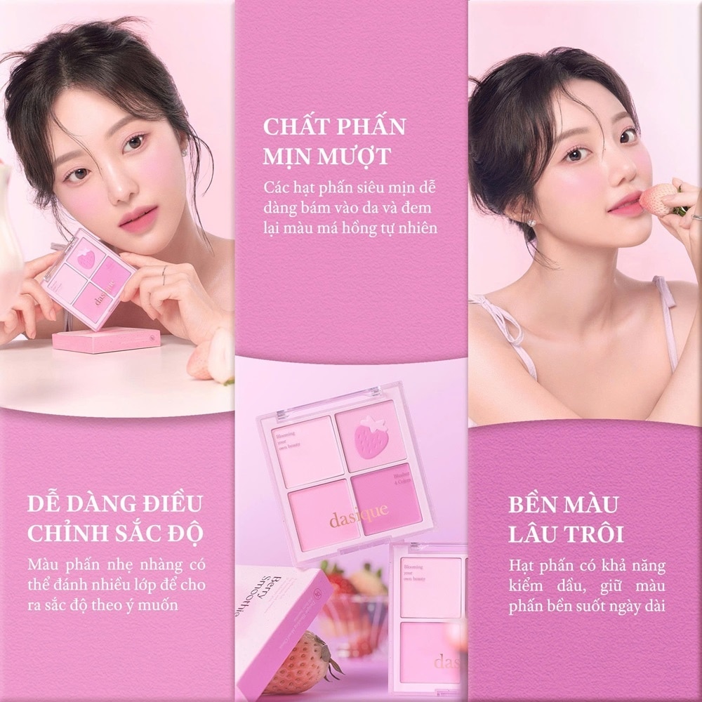 Phấn Má Hồng Dasique Blending Mood Cheek 11g .#06 Berry Smoothie