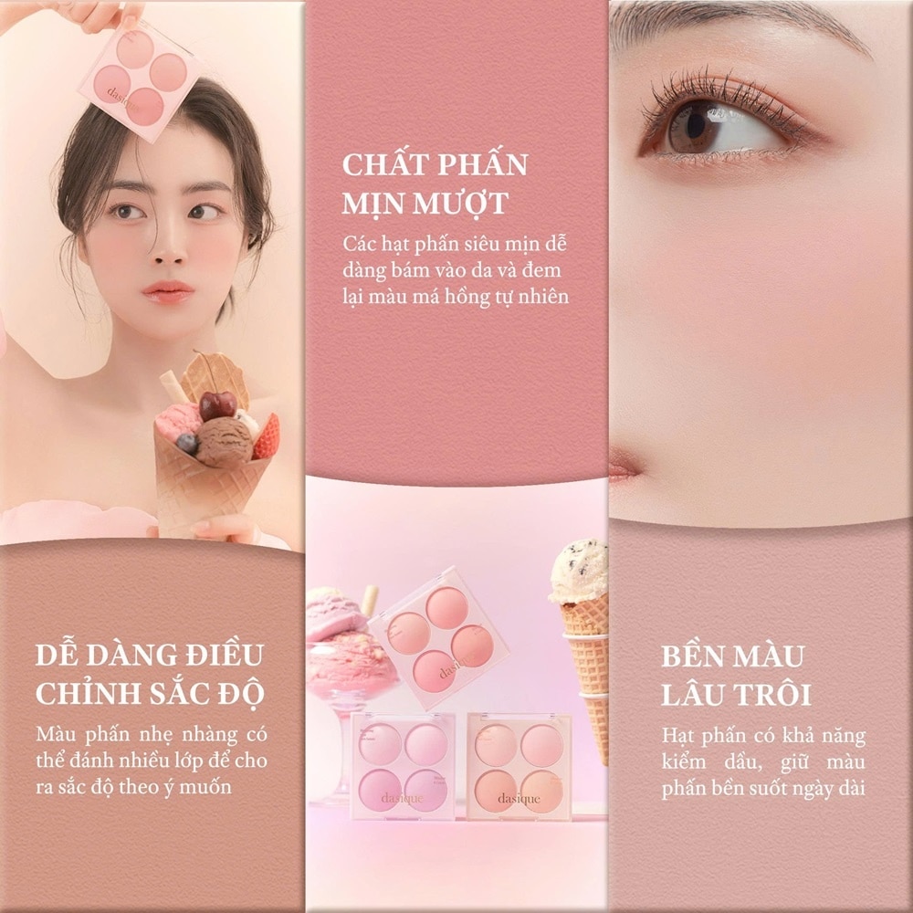 Phấn Má Hồng Dasique Blending Mood Cheek 16.8g .#07 Candy Berry