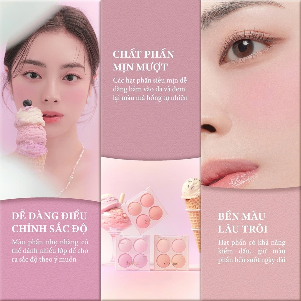 Phấn Má Hồng Dasique Blending Mood Cheek 16.8g .#08 Blueberry Sorbet