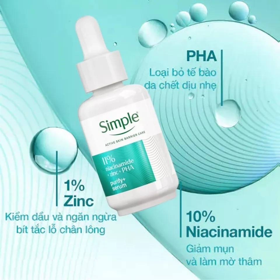 Simple 11% Niacinamide + Zinc + PHA Purify+ Serum 30ml