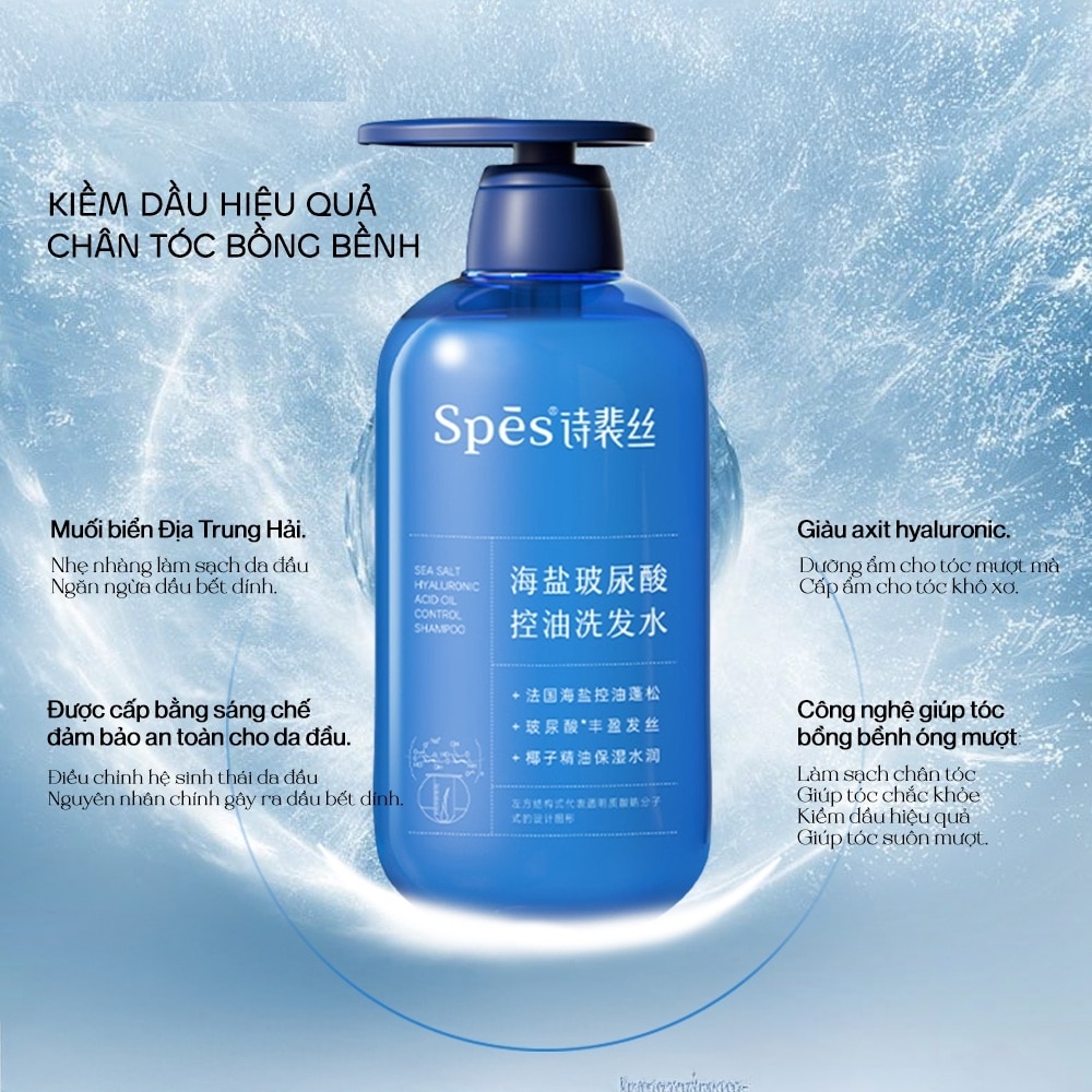 Spes Sea Salt Hyaluronic Acid Oil Control Shampoo 600ml