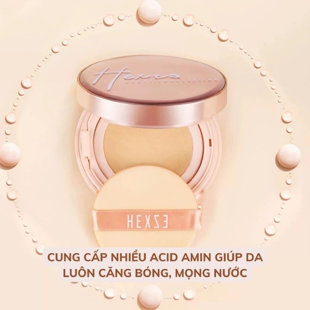 Phấn Nước Hexze Brightening Longlasting Cushion Foundation 15g + LõiThayThế 15g.#Natural MàuTự Nhiên