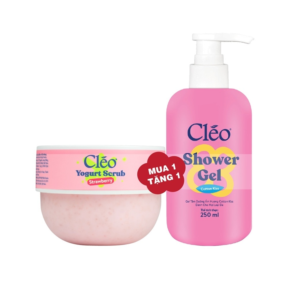 Tẩy Tế Bào Chết Toàn Thân Cleo Yogurt Scrub Strawberry 200ml