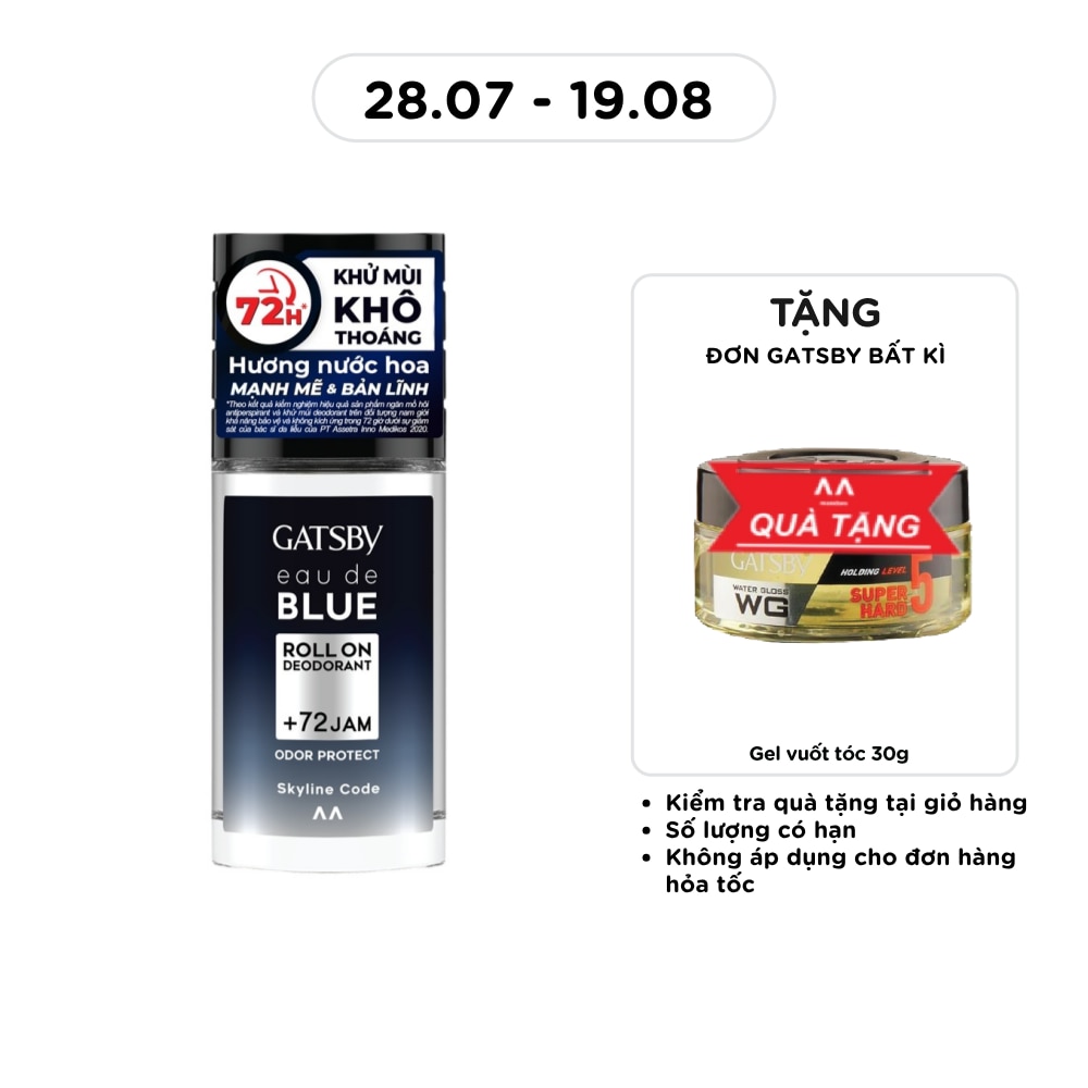 Lăn Khử Mùi Gatsby Eau De Blue Deodorant Roll On Air Code 50ml