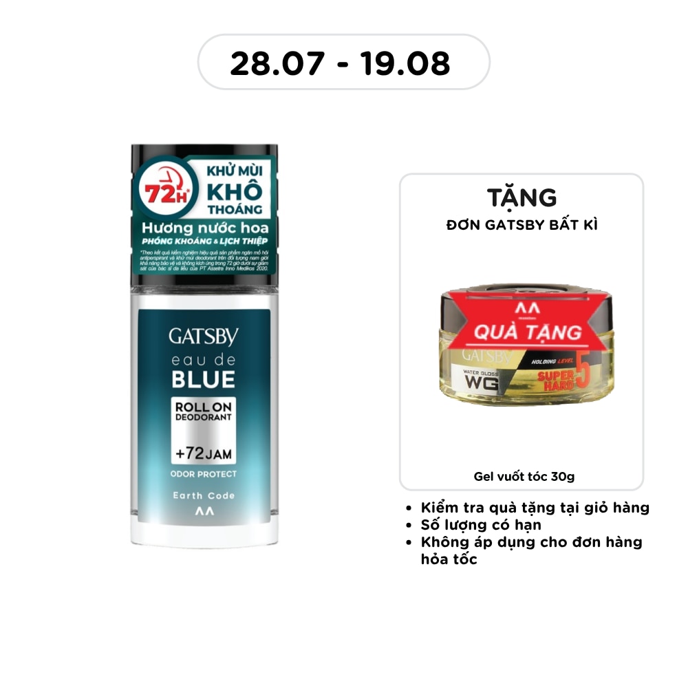 Lăn Khử Mùi Gatsby Eau De Blue Deodorant Roll On Earth Code 50ml