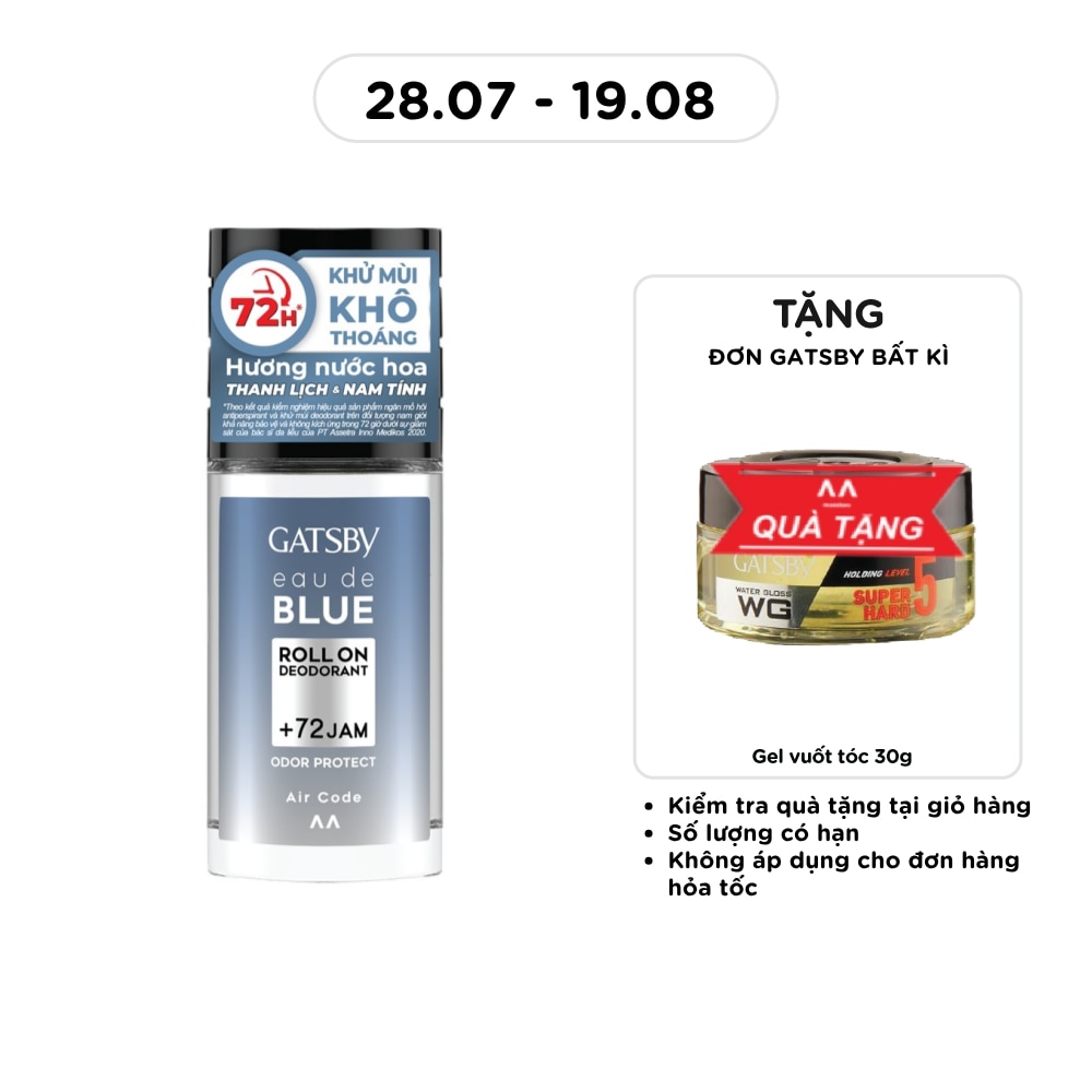 Lăn Khử Mùi Gatsby Eau De Blue Deodorant Roll On Air Code 50ml