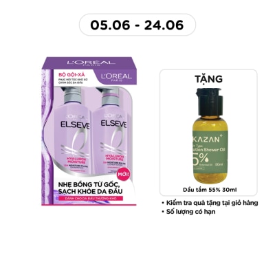 L'OREAL PARIS - Combo L'oreal Elseve Hyaluron Moisture (Shampoo 620ml+Conditioner 375ml)