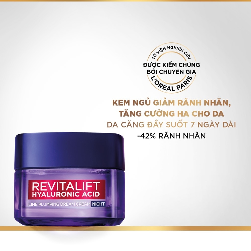 Kem Dưỡng Ban Đêm L'oréal Revitalift Hyaluronic Acid Line Plumping Dream Cream Night 50ml