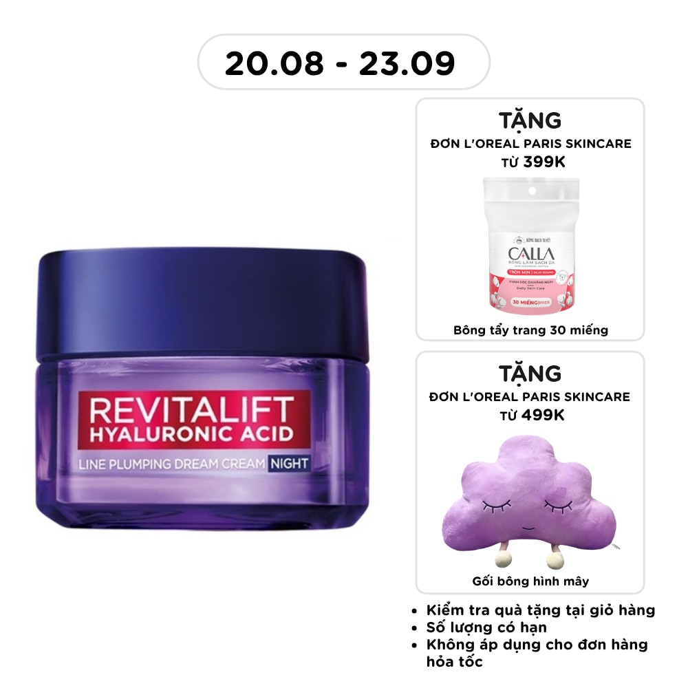 Kem Dưỡng Ban Đêm L'oréal Revitalift Hyaluronic Acid Line Plumping Dream Cream Night 50ml image