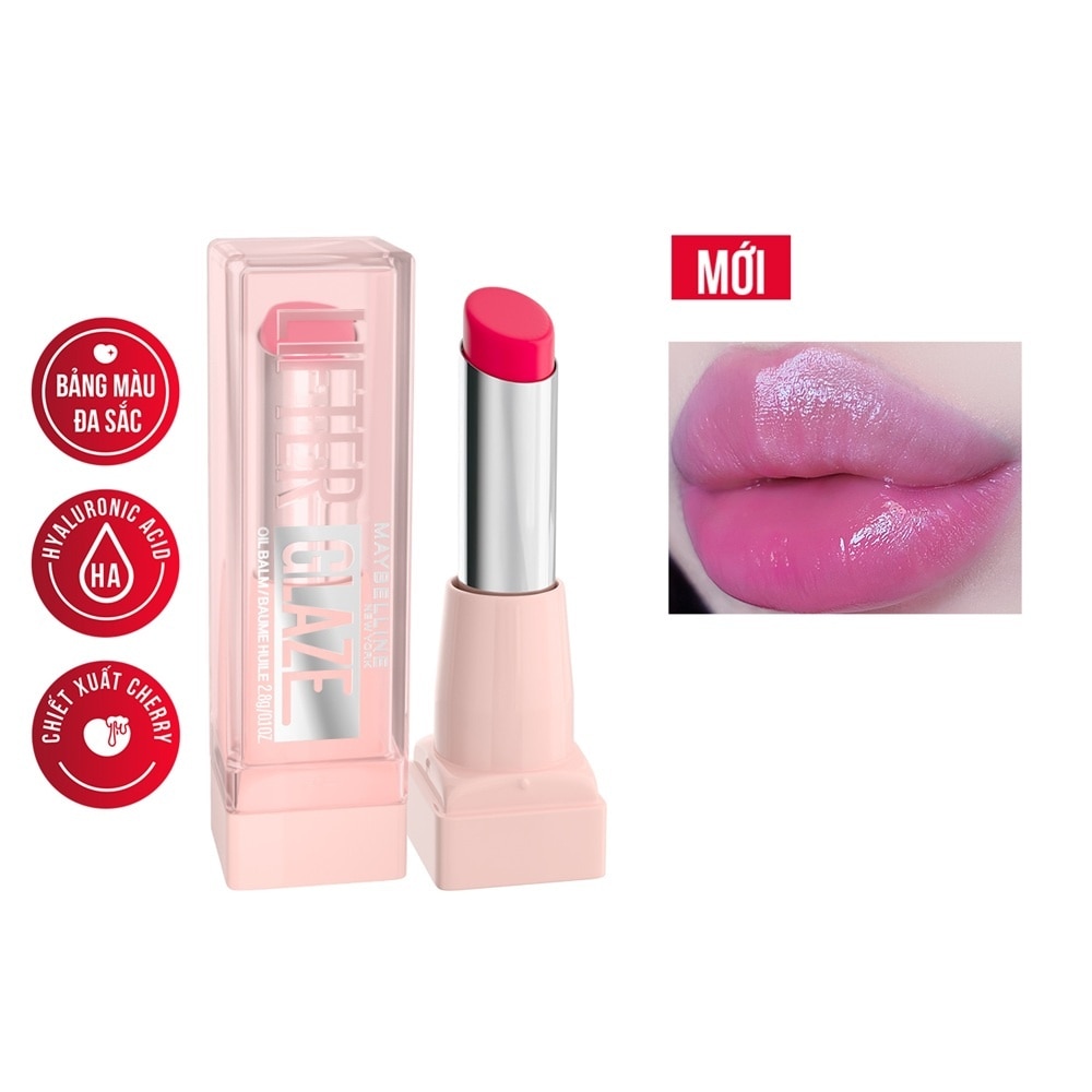 Son Dưỡng Có Màu Maybelline Lifter Glaze Oil Balm 2.8g .#003 Rose Bite Hồng Đào Mọng