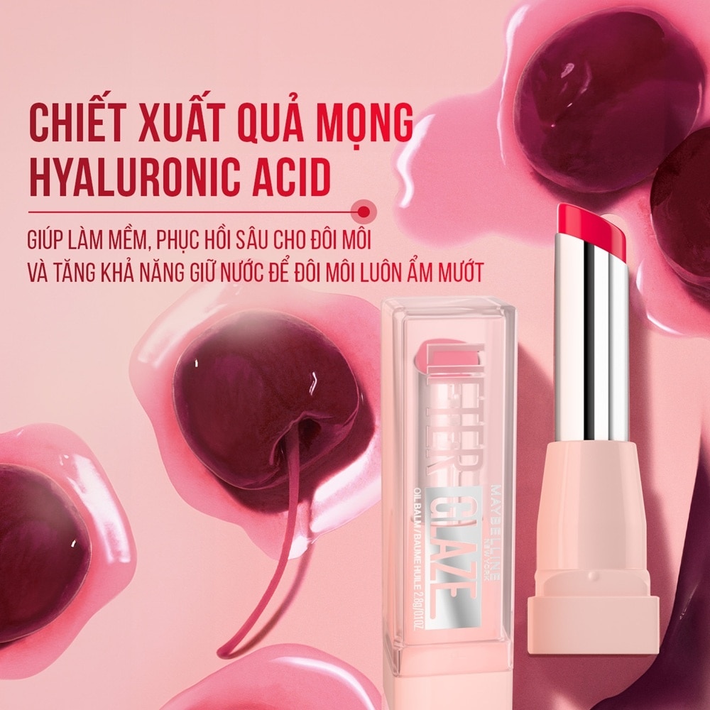 Son Dưỡng Có Màu Maybelline Lifter Glaze Oil Balm 2.8g .#003 Rose Bite Hồng Đào Mọng