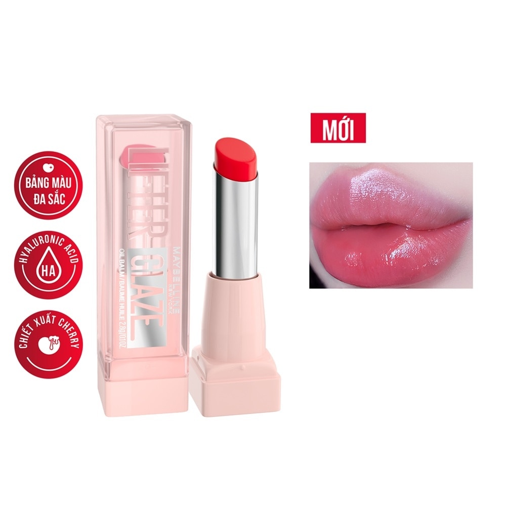 Son Dưỡng Có Màu Maybelline Lifter Glaze Oil Balm 2.8g .#004 Cherry Swirl Đỏ Anh Đào