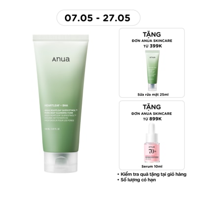 ANUA - Sữa Rửa Mặt Anua Heartleaf Quercetinol Pore Deep Cleansing Foam 150ml